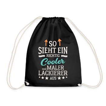 So sieht ein richtig cooler Maler Lackierer aus - Turnbeutel - Schwarz - Vorne