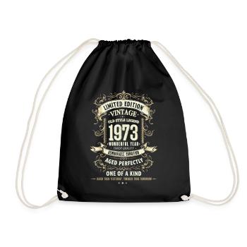 Geboren 1973, Baujahr 1973 Geburtstags Shirt Retro - Turnbeutel - Schwarz - Vorne