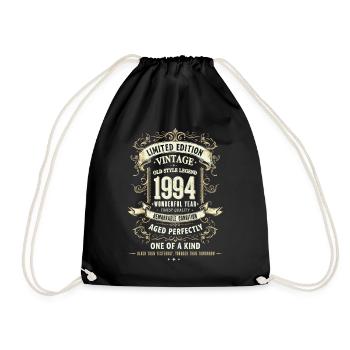 Geboren 1994, Baujahr 1994 Geburtstags Shirt 90er - Turnbeutel - Schwarz - Vorne