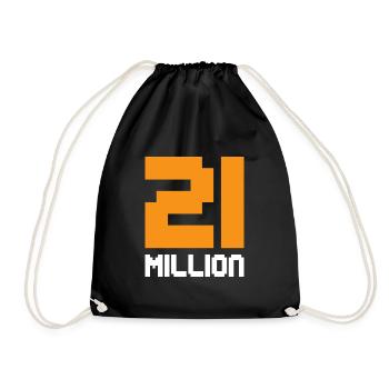 21 Millionen Bitcoin - Turnbeutel - Schwarz - Vorne