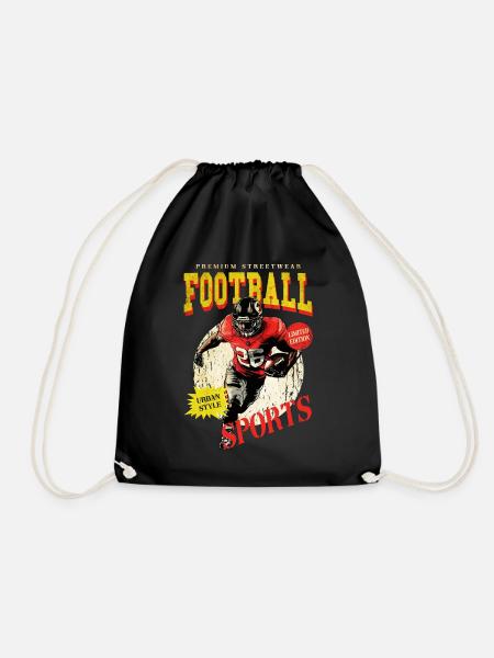 American Football Spieler USA Amerika Sport Retro - Turnbeutel - Schwarz