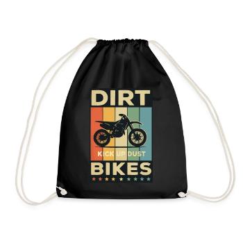 Kick Up Dust – Vintage Dirt Bike Vibes - Turnbeutel - Schwarz - Vorne