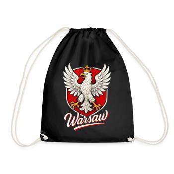 Varsovie Pologne Polska Aigle drapeau Cadeau - Sac de sport léger - noir - Devant