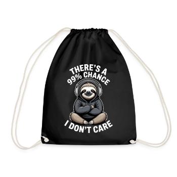 There Is a 99% Chance I Dont Care - Drawstring Bag - black - Front