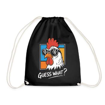 Coq drôle avec impression de lunettes de soleil - Sac de sport léger - noir - Devant