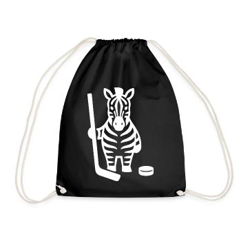 Minimalistisches Zebra Eishockey Silhouette Design - Turnbeutel - Schwarz - Vorne