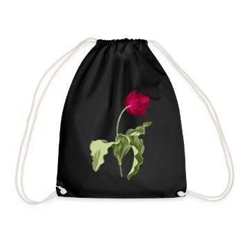 Elegante Tulpe-Illustration - Turnbeutel - Schwarz - Vorne