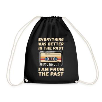 Everything was better in the old days cassette - Drawstring Bag - black - Front