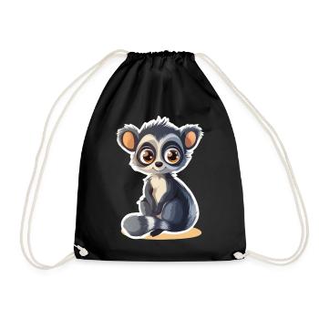 lémurien - Sac de sport léger - noir - Devant