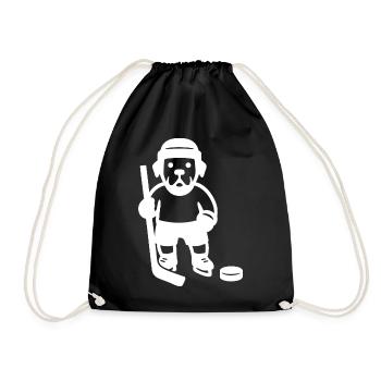 Minimalistischer Labrador Eishockey Spieler  - Drawstring Bag - black - Front