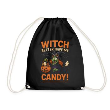 T-shirt Sorcière d'Halloween : Sorcière meilleure avec mes bonbons - Sac de sport léger - noir - Devant