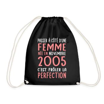 20 Year Anniversary - Born in November 2005 - Drawstring Bag - black - Front