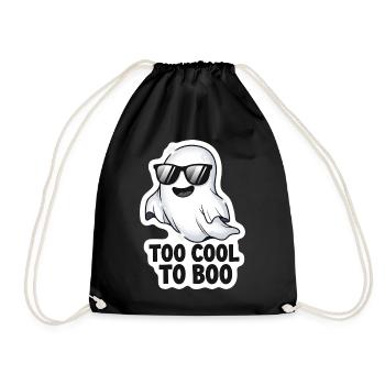 Too Cool To Boo - Cooles Geist - Turnbeutel - Schwarz - Vorne