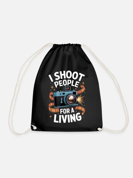 I Shoot People For A Living Fotograf Humor Kamera - Turnbeutel - Schwarz