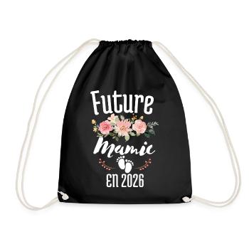 Future Granny T-shirt in 2026 Pregnancy Announcement - Drawstring Bag - black - Front