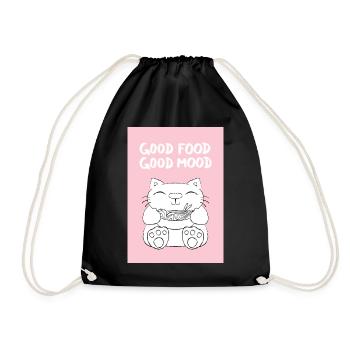 Bonne nourriture chatte kawaii - Sac de sport léger - noir - Devant