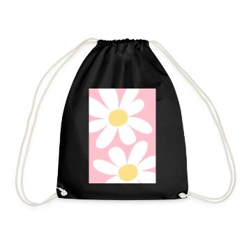 Rose avec des fleurs - Sac de sport léger - noir - Devant