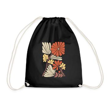 Motif floral boho - Sac de sport léger - noir - Devant