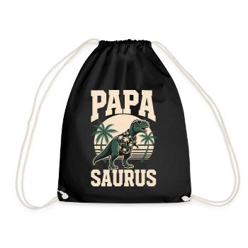 Papa Saurus Rex dinosaure Cadeau de fête des pères - Sac de sport léger - noir - Devant