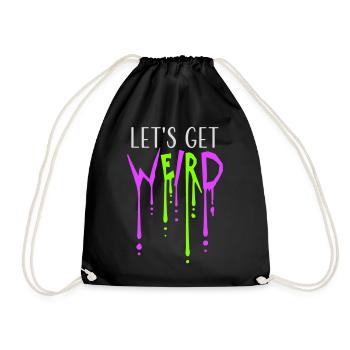 Let's Get Weird Graffiti Spray Drops Slime Fun - Drawstring Bag - black - Front