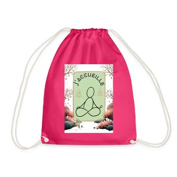 Greeting Flute - Drawstring Bag - fuchsia - Front