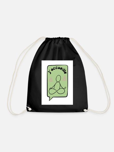 I welcome ochre - Drawstring Bag - black