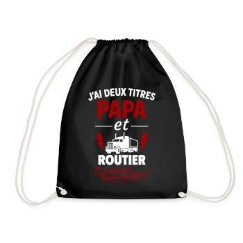 Dad and Truck Driver Gift Idea - Drawstring Bag - black - Front