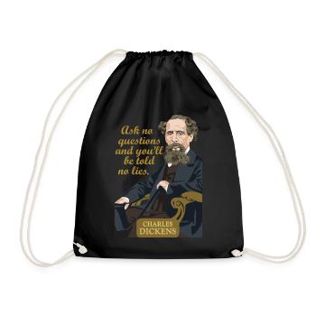 Charles Dickens - Turnbeutel - Schwarz - Vorne