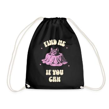 Find me if you can - Drawstring Bag - black - Front