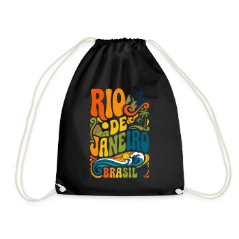 Rio de Janeiro Brésil - Voyage vintage - Sac de sport léger - noir - Devant