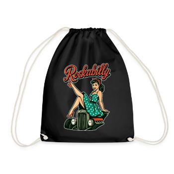 Cadeau des années 50 pour une hot rod vintage rockabilly - Sac de sport léger - noir - Devant