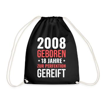 2008 Born – 18 years matured to perfection - Drawstring Bag - black - Front