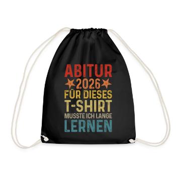 Abitur 2026 - Turnbeutel - Schwarz - Vorne
