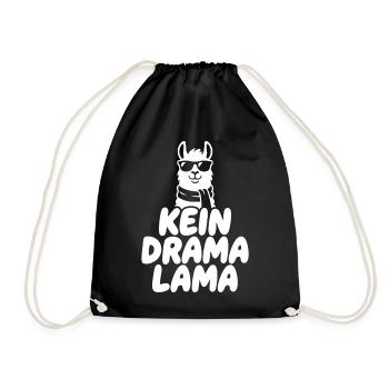 No drama Lama - Drawstring Bag - black - Front