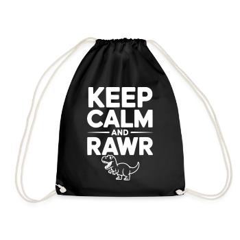 Reste calme et Rawr - Sac de sport léger - noir - Devant