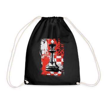 Chess King – Grunge Strategy Motif - Drawstring Bag - black - Front