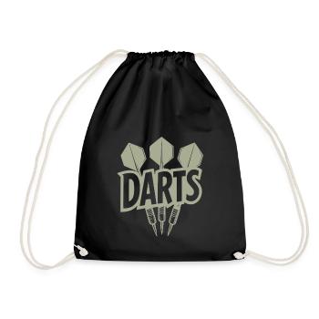 Darts Vintage Lettering with Darts - Drawstring Bag - black - Front