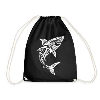 requin - Sac de sport léger - noir - Devant