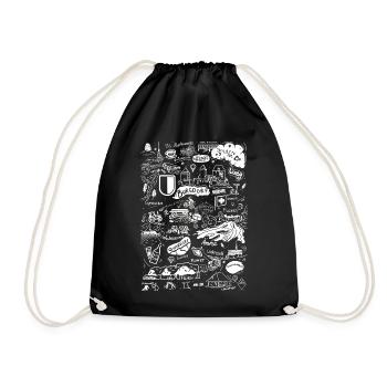 Burgdorf Encounter - Doodle - Drawstring Bag - black - Front