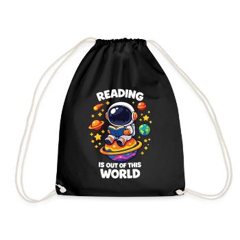 Reading is out of this world - Drawstring Bag - black - Front