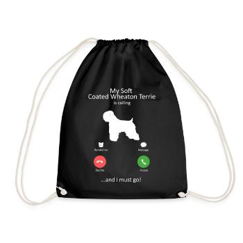 Wheaten Terrier appelant un amant de chien drôle - Sac de sport léger - noir - Devant