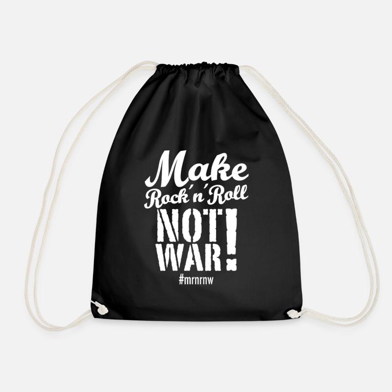 Make Rock ́n ́Roll Not War 2025 Version - Drawstring Bag - black