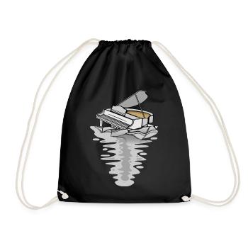 Diving Piano in Water Music Piano - Drawstring Bag - black - Front