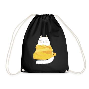 Tagliatelle Cat - Drawstring Bag - black - Front