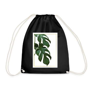 Feuilles tropicales de Monstera dans un cadre doré - Sac de sport léger - noir - Devant