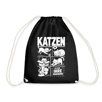 Katzen Humor Ich bin Ihre Bedienung - Turnbeutel - Schwarz - Vorne
