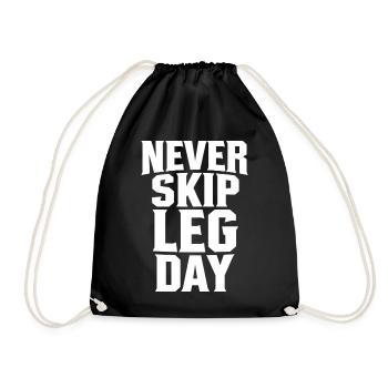 Gym Insider Bodybuilding Leg Day Joke Fitness - Drawstring Bag - black - Front