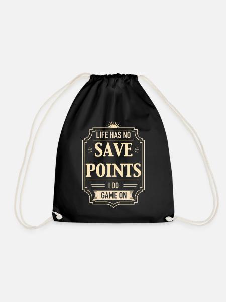 Life Has No Save Points - Turnbeutel - Schwarz