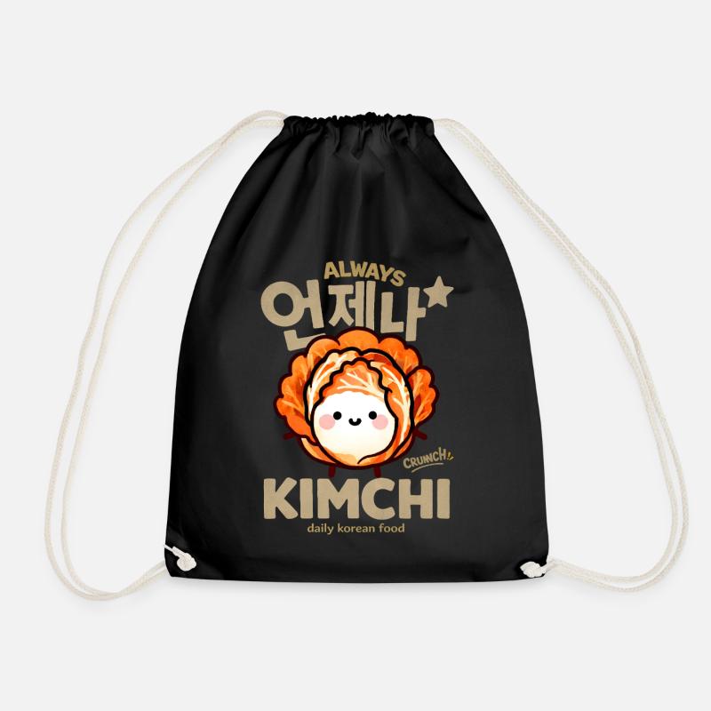 Always Kimchi – Korean Food Art - Drawstring Bag - black