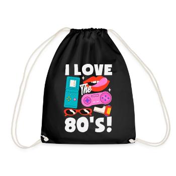 Retro Back to the 80s Vintage Design - Turnbeutel - Schwarz - Vorne